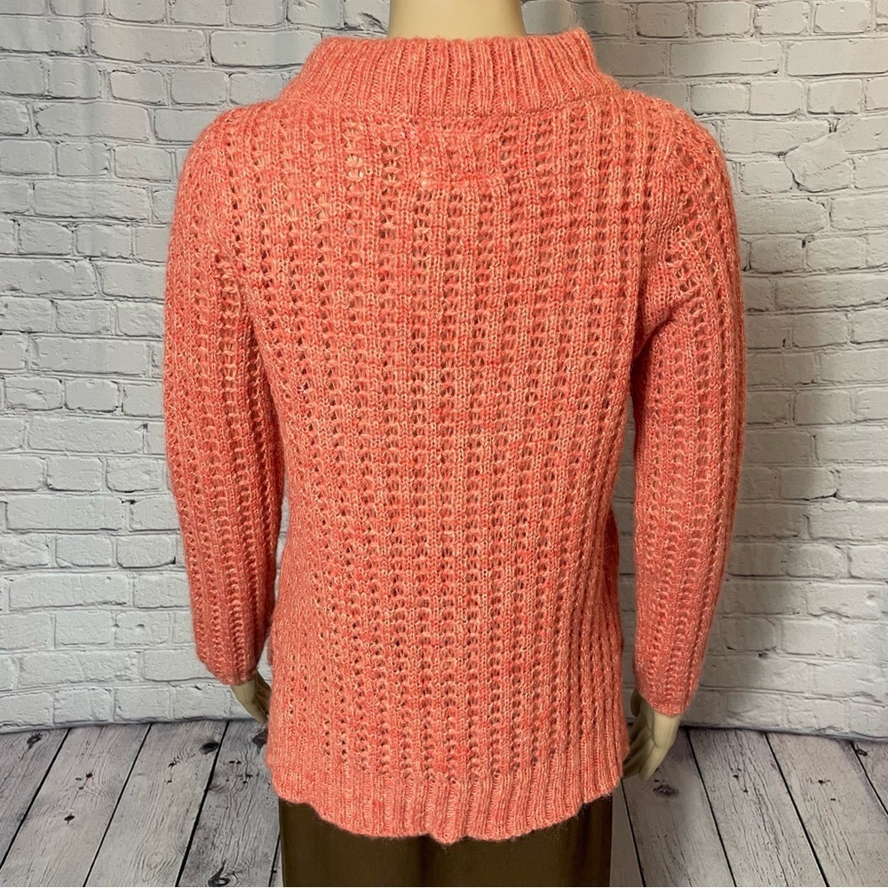 NWT New Anthropologie Field of Flowers Wool Blend Orange Sweater Size S - Picture 6 of 13